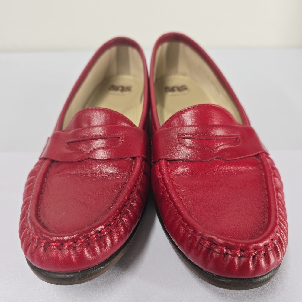 SAS San Antonio Shoemakers Red Leather Penny Loafer Comfort Shoes Women's 8M‎